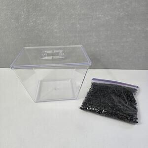 Square 3 qt Plastic Aquarium Fish Tank with Removable Lid Including Gravel